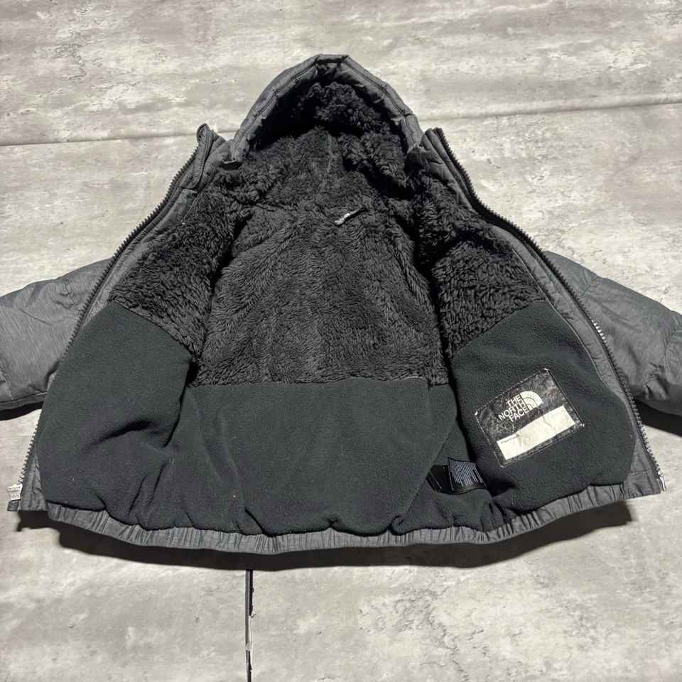 Chaqueta acolchada The North Face para niño 3T gris 550 relleno de plumón invierno cremallera completa con capucha* Foto 4 de 4