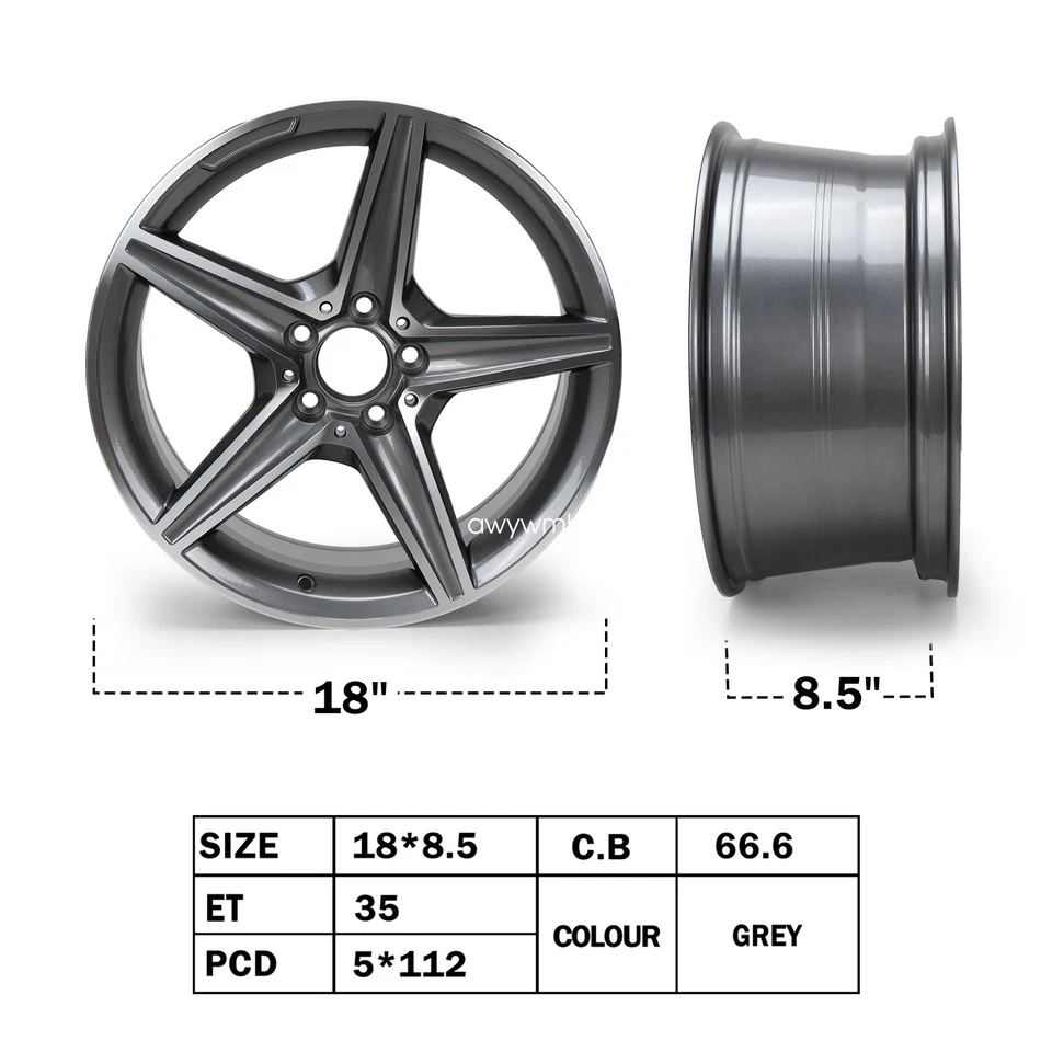 Car Rim Wheel Rim OEM Quality 18" x 8.5" For 2014-2016 Mercedes Benz B250 CLA250 - Image 2 of 4