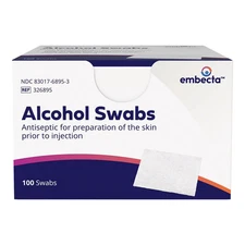 Embecta Alcohol Swabs Thicker Antiseptic Antibacterial Airtight Seal 100 Count