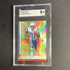 2009 Topps Finest Randy Moss Gold Refractor #/75 SGC 9 Patriots