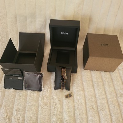 RADO Damenuhr Centrix Diamond Black Gold Ceramic Quarz Top Zustand