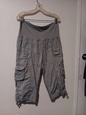 Calvin Klein Performance Maternity Cargo Capri Womens Grey Size Med