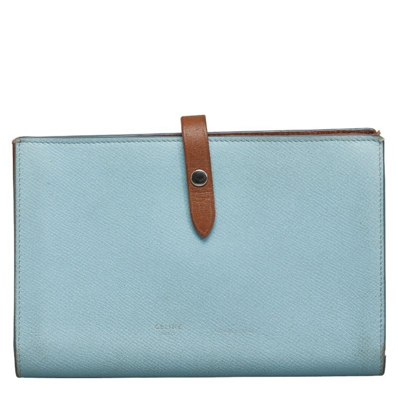 Celine Strap Wallet Large Multi-Function Light Bl… - image 1