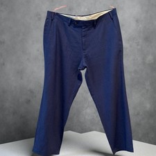 CHAPS MEN LINEN AND RAYON BLUE PANTS SIZE 38 WIDTH 27 INSEAM