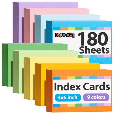180 Count Colored 4x6 Blank Index Cards Neon Assorted