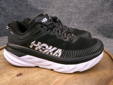Hoka One One Bondi 7 Womens Size 9 1110519 BWHT Black Running Shoes Sneakers