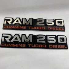 1992 1993 Dodge Ram 250 Cummins Turbo Diesel Fender Emblem Badge Oem Pair D250