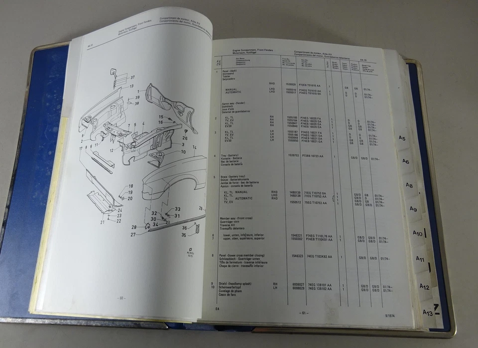 Catalogo Parti / Elenco Ricambi Ford Capri II Dal 1974 - Immagine 4 di 4