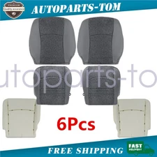 For 2013-2018 Dodge Ram 1500 2500 Front Bottom Top Cloth Seat Cover Foam Gray