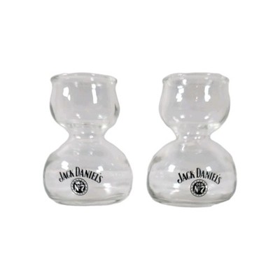 Jack Daniels Old No.7 Chaser Double Bubble Shot Glasses Set of 2