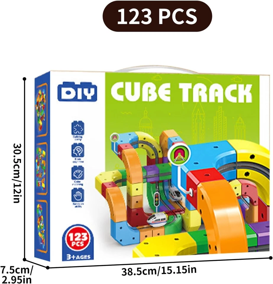 Electric Train Set, Track Fusion Toy, Magic Rail Cube Train Set, DIY Cube Track - Image 3 of 4