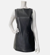 Versace Jeans Couture faux vegan leather mini black dress - Size M