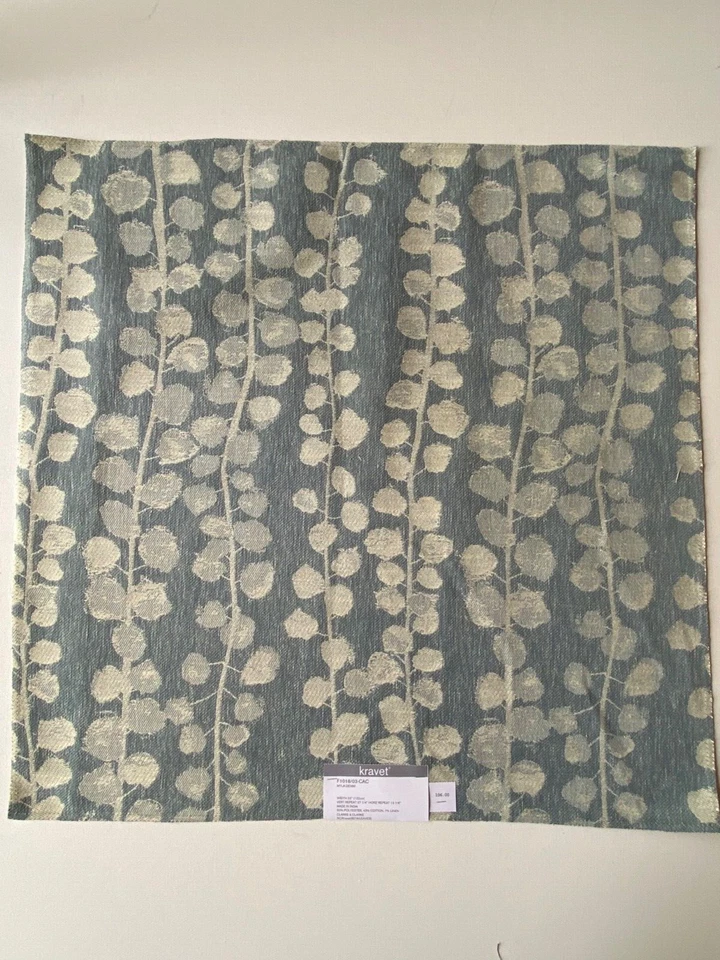 Kravet Clark & Clark Myla Denim 24"Fabric Remnant - Image 3 of 4