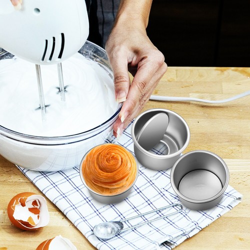 4pz Teglie per Cheesecake Rotonde con Fondo Estraibile Antiaderenti Mini Torte Lattine - Foto 10 di 11