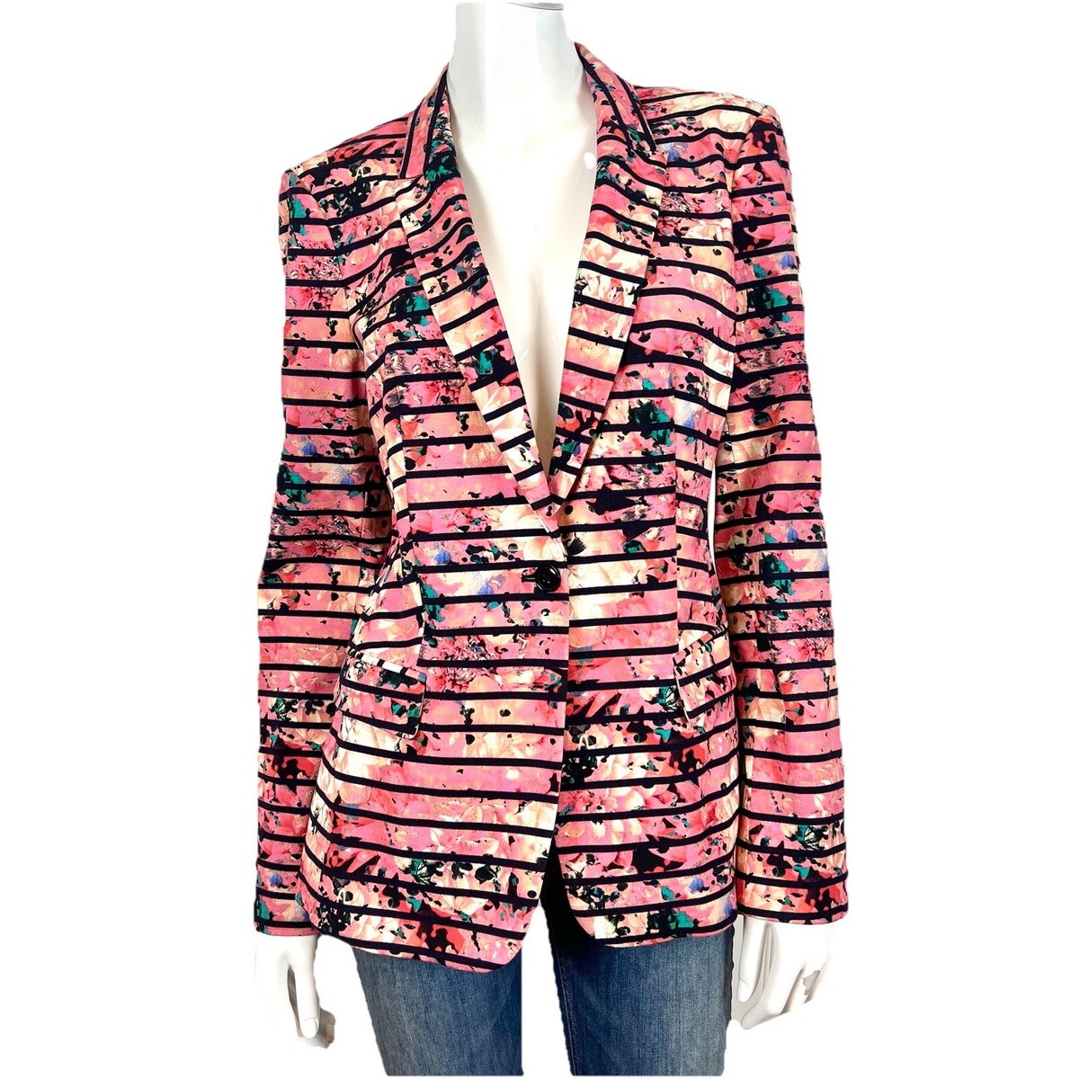 Banana Republic Women's Size 12 Pink Floral Blazer Jacket