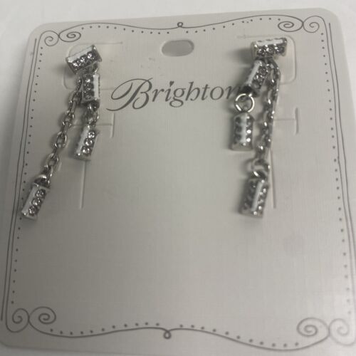 Brighton Meridian Duet Silver Tone Dangle Drop Post Earrings NWT Retails For $58 - Picture 3 of 3