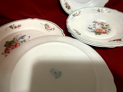 Arcopal Provincial France Set Of 4 Each Dinner Plates & Rimmed