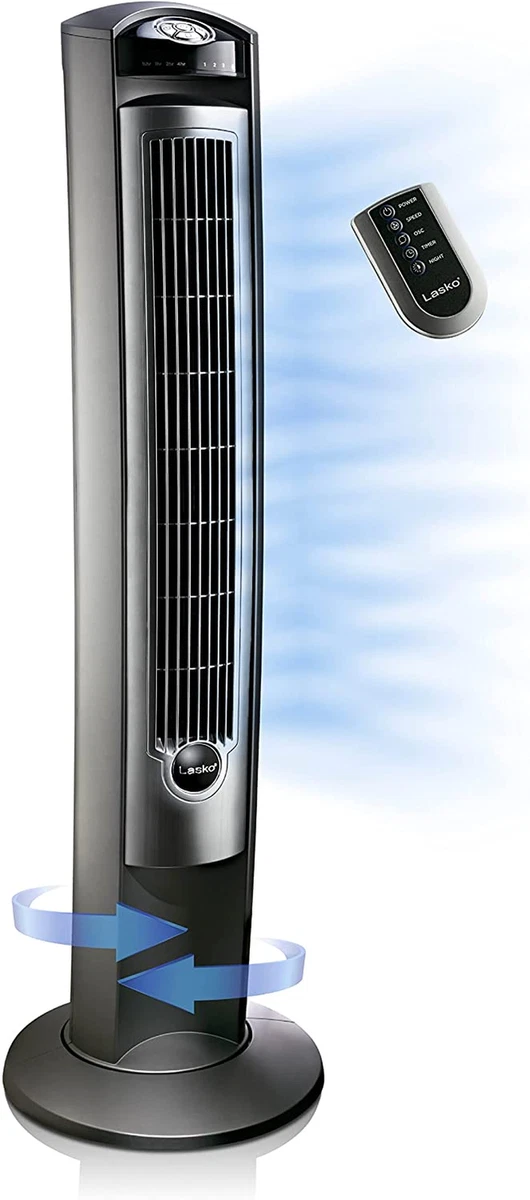Lasko Portable Electric 42u0026#034; Oscillating Tower Fan with Nighttime  Setting, Timer 46013463562 | eBay
