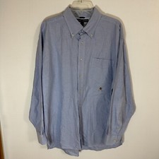 Tommy Hilfiger Men's Button Down Dress Shirt Long Sleeve Light Blue Size XL