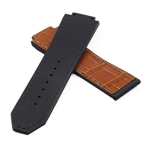 DASSARI S4 Croc Leather & Rubber Watch Band for Hublot Big Bang & Classic Fusion - Picture 23 of 35