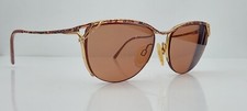 Vintage Tura 604 Brown Gold Oval Half-Rim Metal Sunglasses Japan FRAMES ONLY