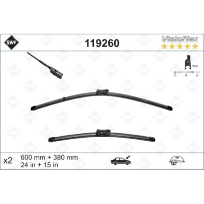 Wischblatt SWF 119260 ORIGINAL VISIOFLEX SET für AUDI SEAT SKODA VW AUDI (FAW)