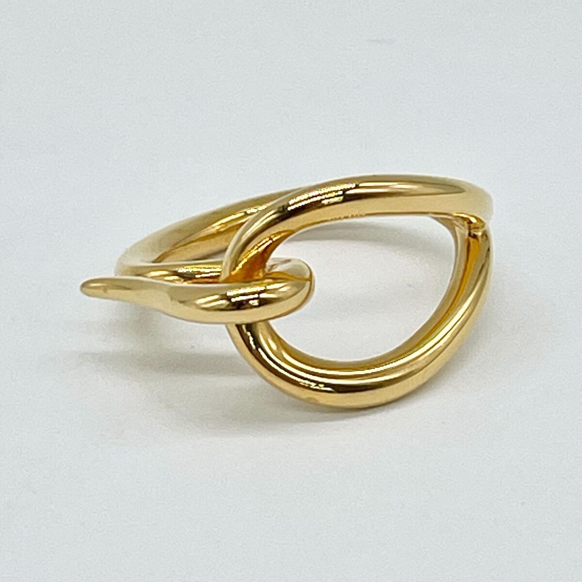 Auth HERMES Scarf Ring Jumbo 0.98inch Gold Tone Used with Auth HERMES Scarf Ring Jumbo 0.98inch Gold Tone Used with