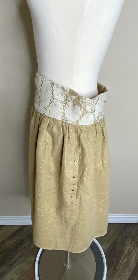 Lauren Moffatt женщин золото хаки желтовато-коричневый юбка 6 б/у в отличном состоянии - Изображение 3 из 4