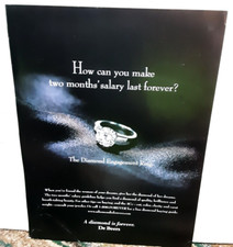 1998 DeBeers Diamonds Engagement Ring Original print ad vintage 90s