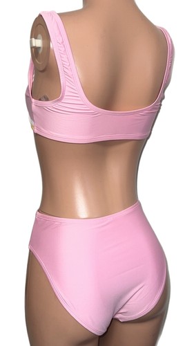 Pink Barbie High Waisted Bikini Beach Party Cosplay 2 Piece Swimsuit New Lined M - Picture 4 of 4
