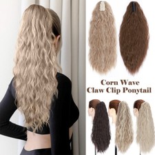 US Long Thick Claw Ponytail Clip In Pony Tail Hair Extension Real As Human Women