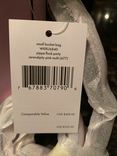 KATE SPADE PIPPA FLOCK PARTY SMALL BUCKET BAG SERENDIPITY PINK VERY CUTE! | eBay