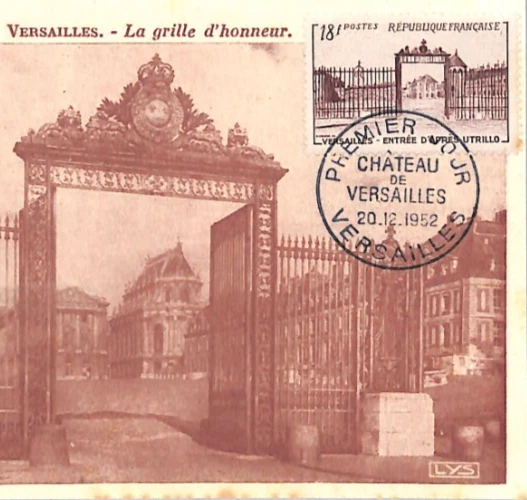 FRANCE FDC MAXI CARD Postcard 1952 *Versailles* GATE First Day {samwells}PX297 - Image 3 of 4