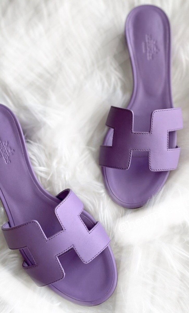 NIB Hermes Oasis Sandals Violet Parme Purple | eBay