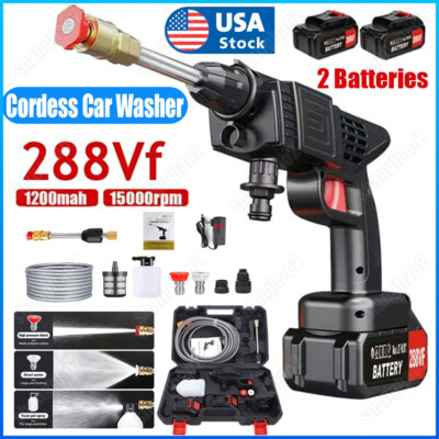 Portable Cordless Electric High Pressure Water Spray Gun Car Washer Cleaner Tool