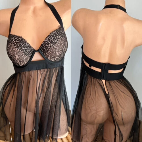 VICTORIAS SECRET BABY DOLL NIGHTY LINGERIE sz 36D