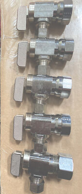 Lot of(5)3/8'' FIP x 3/8 OD Compression Angle Stop Valve, Lead Free Chrome Plated