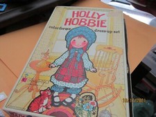 HOLLY HOBBIE Vintage 8" 2 dolls  Cat colorforms dressup original box 1975