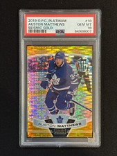 PSA 10 Auston Matthews /50 Seismic Gold 2019-20 O-Pee-Chee Platinum #10