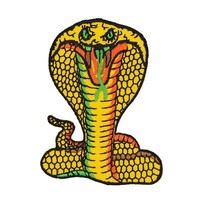 Ad79★Kobra Schlange Gelb AufnäHer AufbüGeln Cobra Patch BüGelbild 5,7 X 7,7 Cm