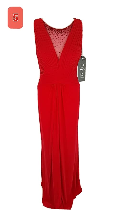 Red Mascara Prom Bridal Occasion Ball Cruise Gown Dress Size 8 With