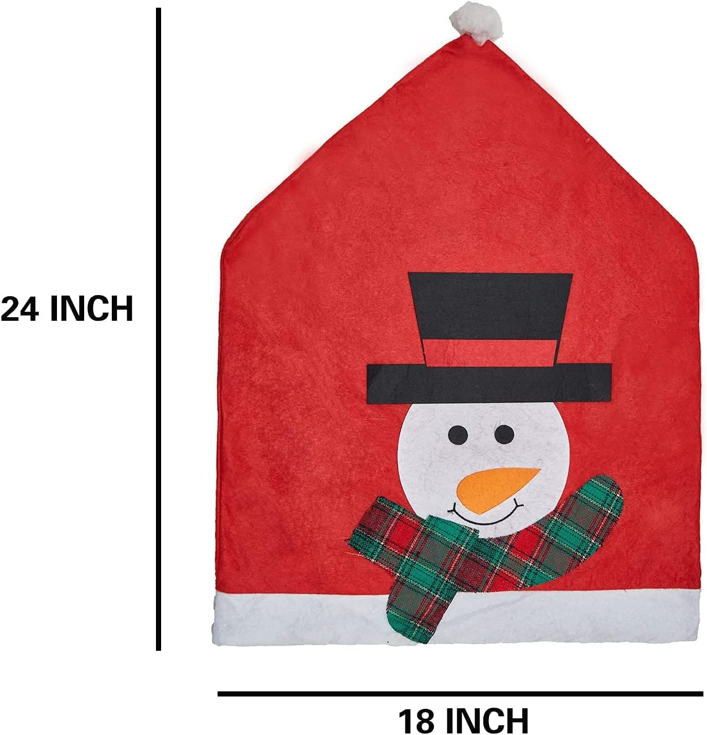 4 PACK Christmas Chair Covers Slipcovers Santa Hat Snowman Chair Back