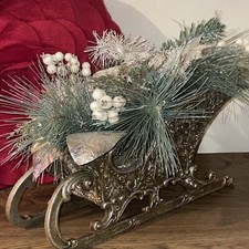 Gold Sleigh Christmas Centerpiece Decor 13  