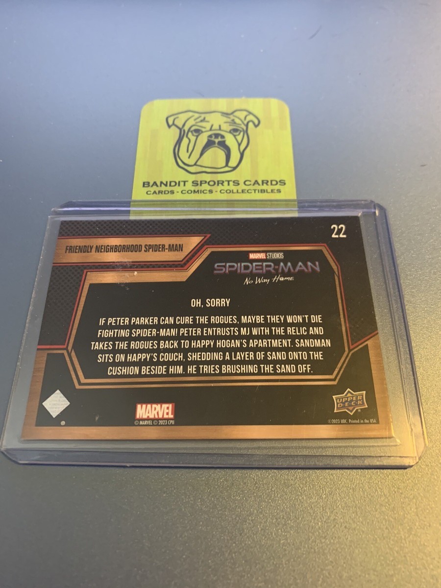 Upper Deck Spiderman No Way Home trading card Oh, Sorry Red Foil