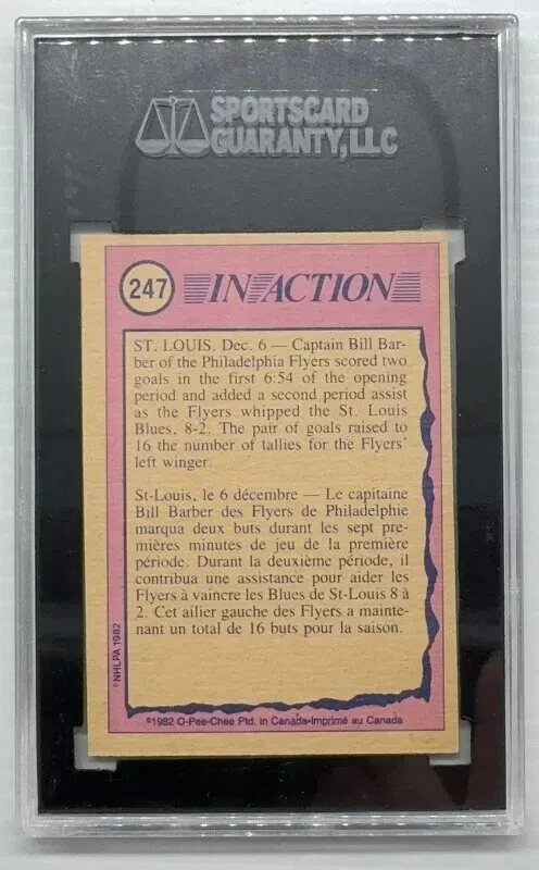 1982-83 O-Pee-Chee Bill Barber Dan Fox Collection HOF Auto #AU146903 SGC A - Image 2 of 2