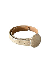 Exotic Cellini 30" Quilled Ostrich Leather Belt Made In South Africa, Vintage