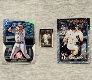 Jasson Dominguez  2024 Topps Silver Crackle #60 & mojo refractor #BCP-18 