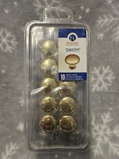 Hickory Hardware Project Pack. 10 Polished Brass Cabinet Knobs. VP14255-3