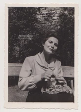 Beautiful Young Woman Crocheting in Warm Embrace of the Sun Snapshot Photo