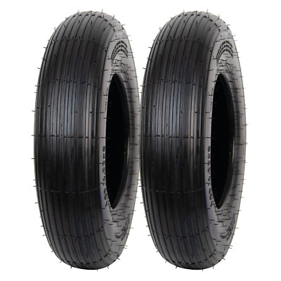 2 Pcs 4.80/4.00-8 Tires 4.80x4.00-8 8'' Wheelbarrow Tire, Rib Tread,4-Ply